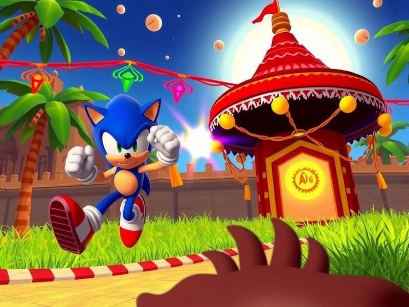 Sonic Flash Quest gameplay screenshot showing action sequence